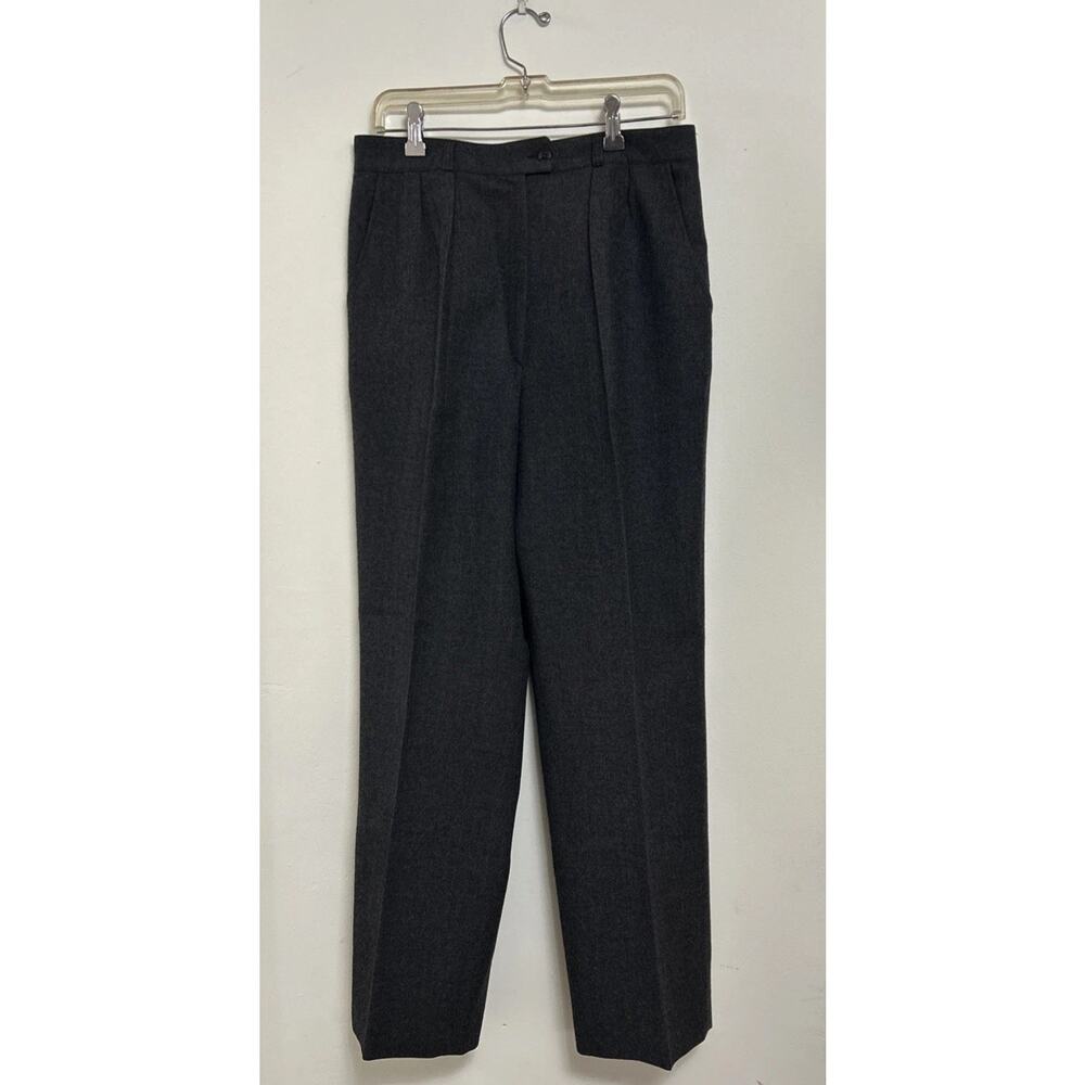 Vtg Giorgio Sant'Angelo Womens 12 Wool Pants Gray Pleated Poland Trousers